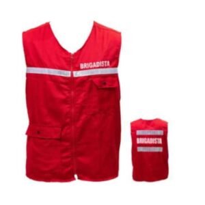 Chaleco brigadista rojo en dril