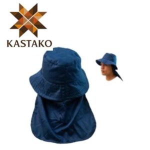 Gorro capucha tipo safari en dril azul oscuro, negro, caqui