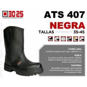 botas caña alta negras