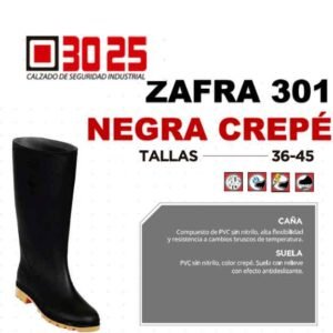 botas zafra negras pvc