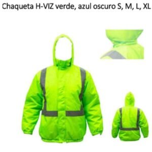 chaqueta verde y azul